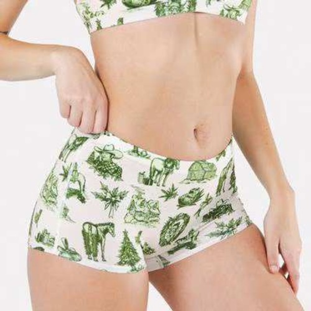 Shinesty Boyshort Underwear The Xmas In Texas Cream Green Medium New With Tags